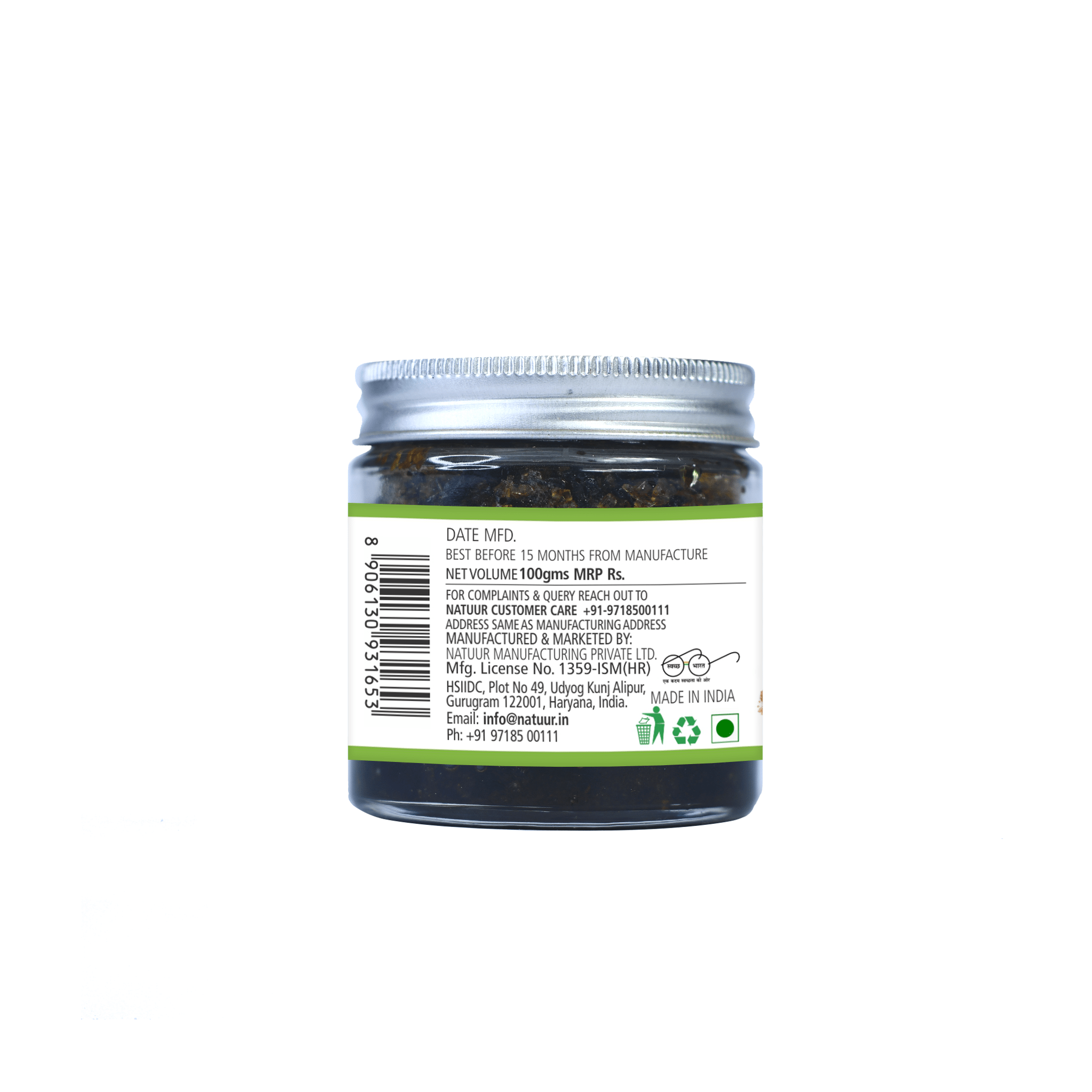 Natuur - Body Scrub - Brown Sugar & Green Tea- Exfoliating Natural Detox for Blemish Free Skin - 100gms - Image 3