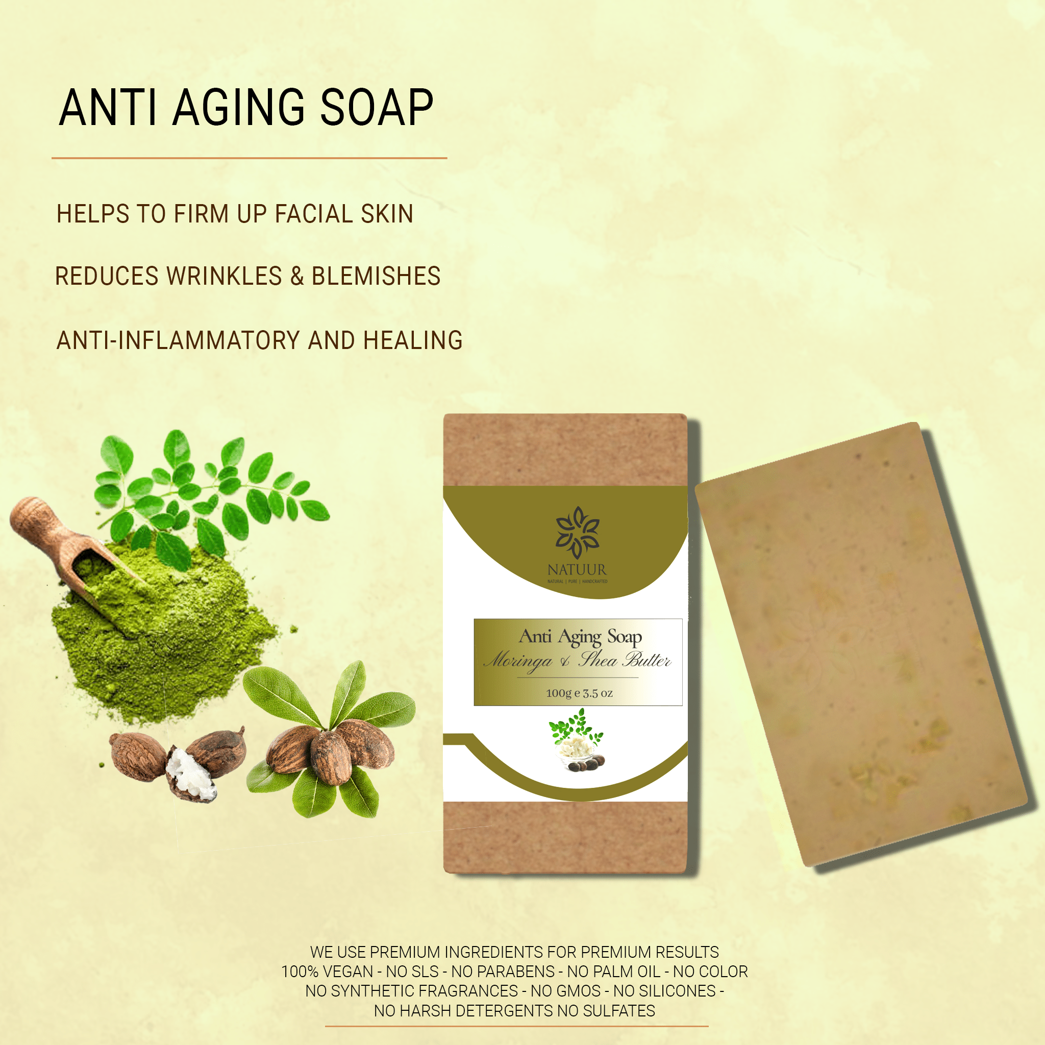 Natuur - Moringa & Shea Butter Soap Nourishing - 100gms