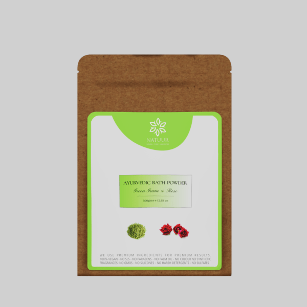 Natuur – Green Gram & Rose Bath Powder Gentle Daily Exfoliation – 500gms
