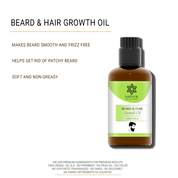 Natuur - Beard & Hair Growth Oil for Men Rosemary & Peppermint - 50ml