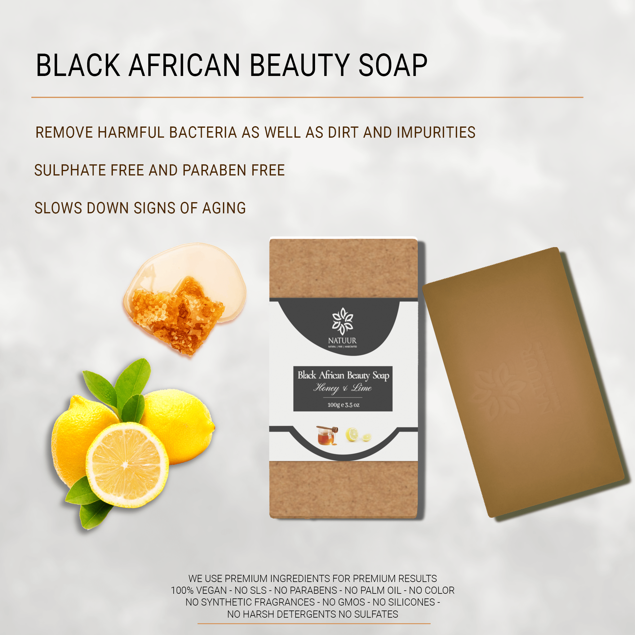 Natuur - Black African Honey & Lime Soap Deep Moisturizing - 100gms