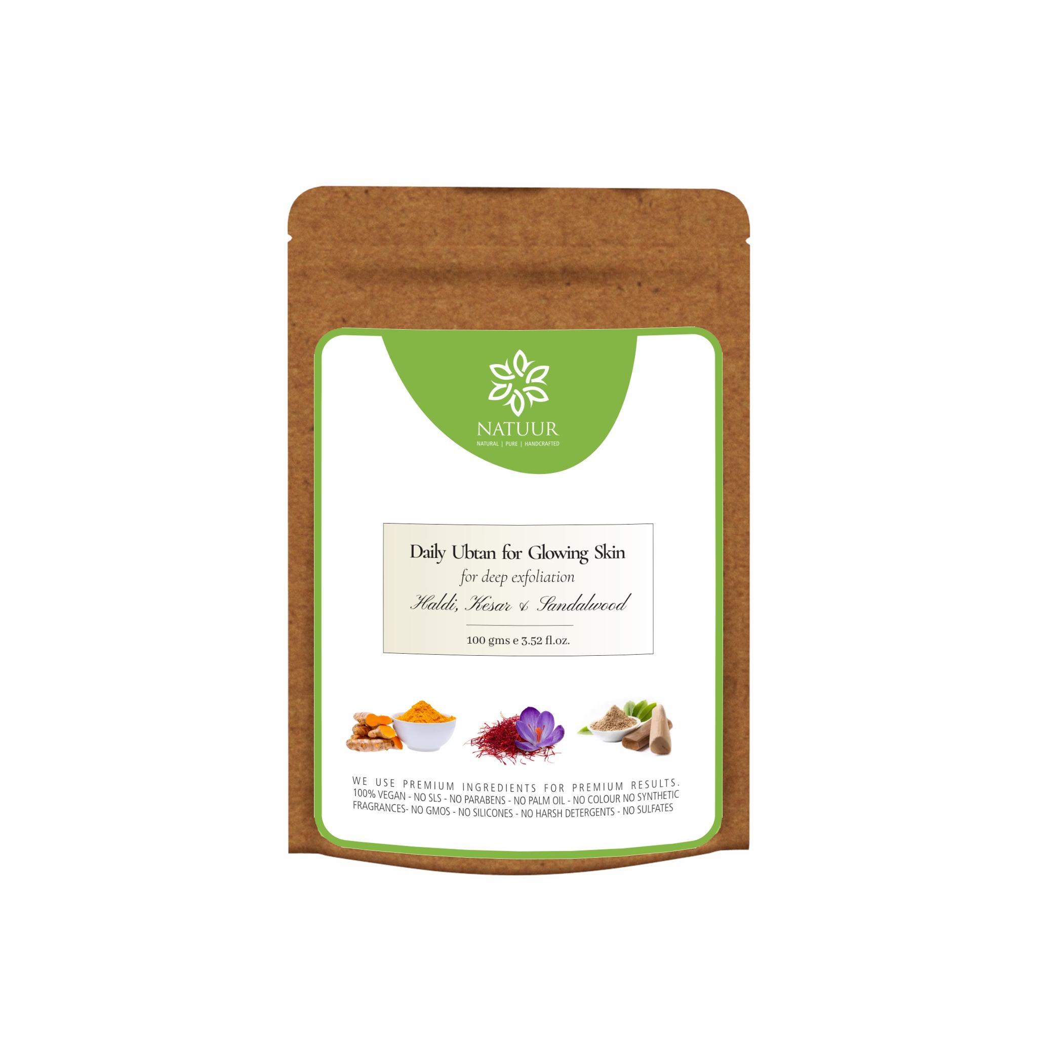 Natuur - Daily Ubtan for Glowing Skin - for deep exfoliation - 100gms - Image 3