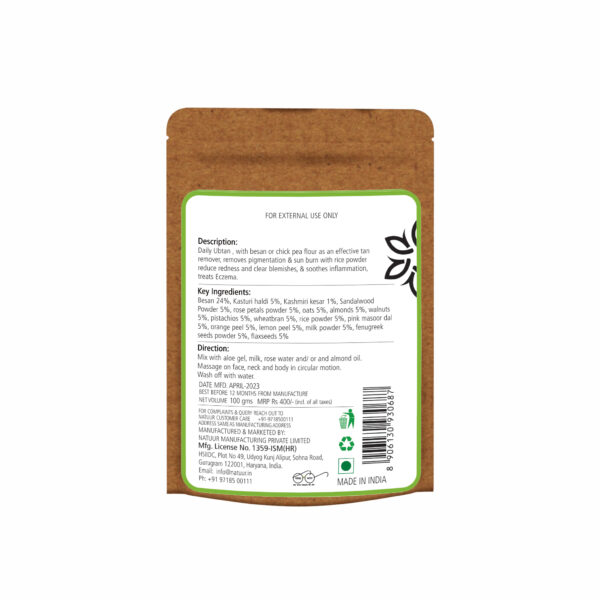 Natuur – Daily Ubtan for Glowing Skin – for deep exfoliation – 100gms