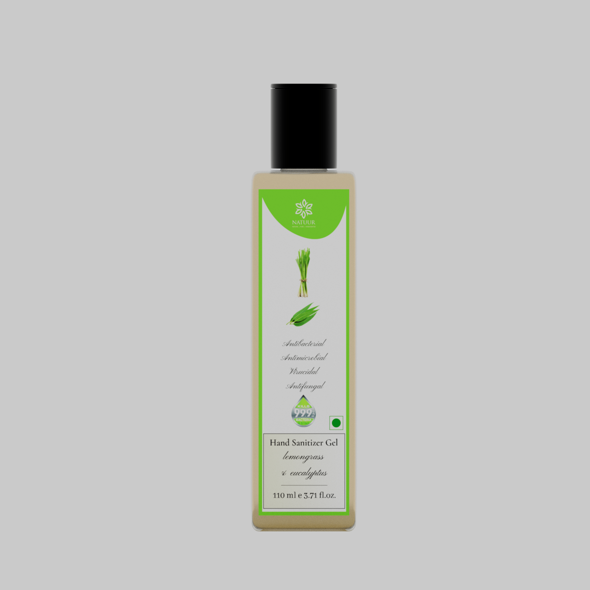 Natuur - Hand sanitizer gel - lemongrass and eucalyptus - 110mL