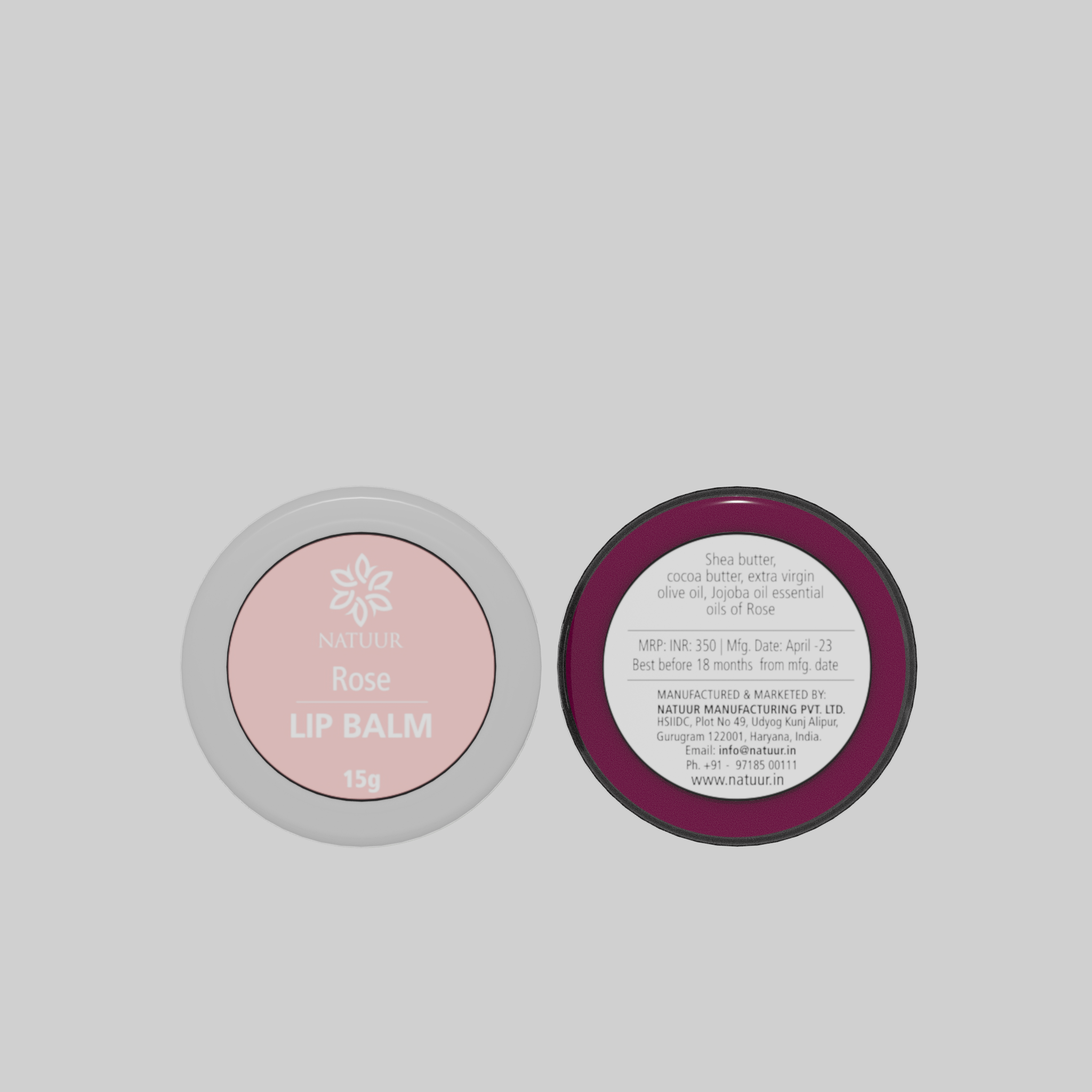 Natuur – Rose & Cardamom Lip balm – 15gms