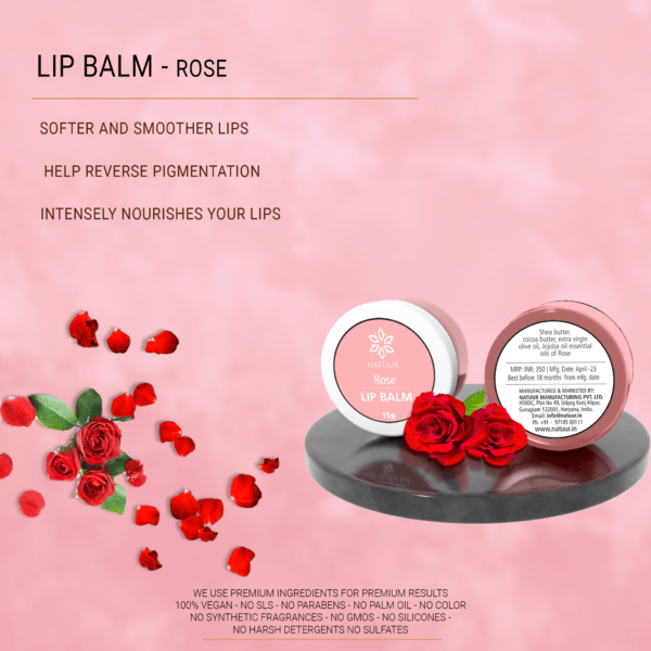Natuur - Rose & Cardamom Lip balm - 15gms
