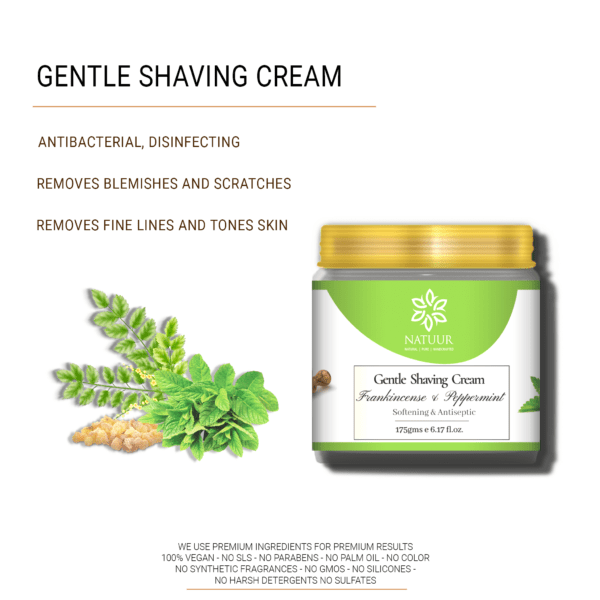 Natuur - Gentle Shaving Cream for Men Frankincense & Peppermint - 175gms