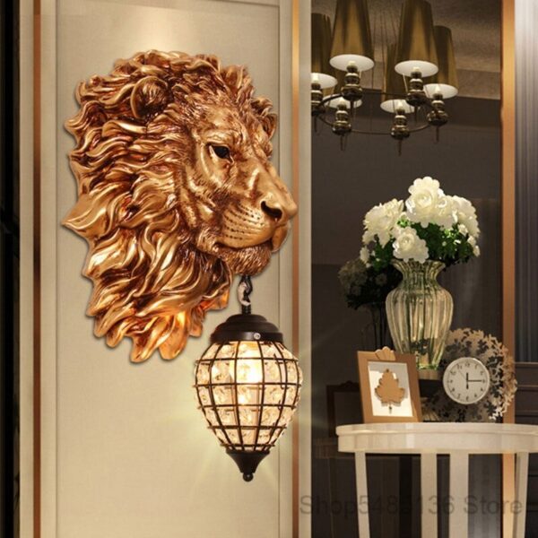 Premium Resin Lion Wall Lamp Material: Resin