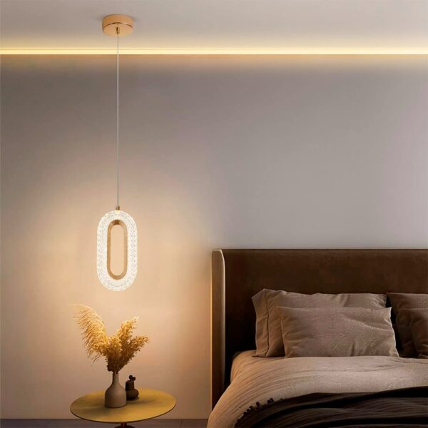GOLD CRYSTAL HANGING PENDANT CEILING LAMP LIGHT