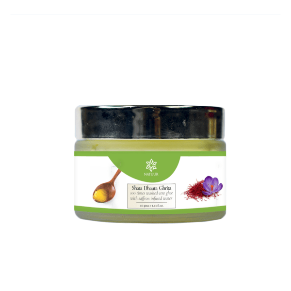 Natuur - Shata Dhauta Ghrita - 100 times washed pure cow ghee with saffron infused water - 40gms