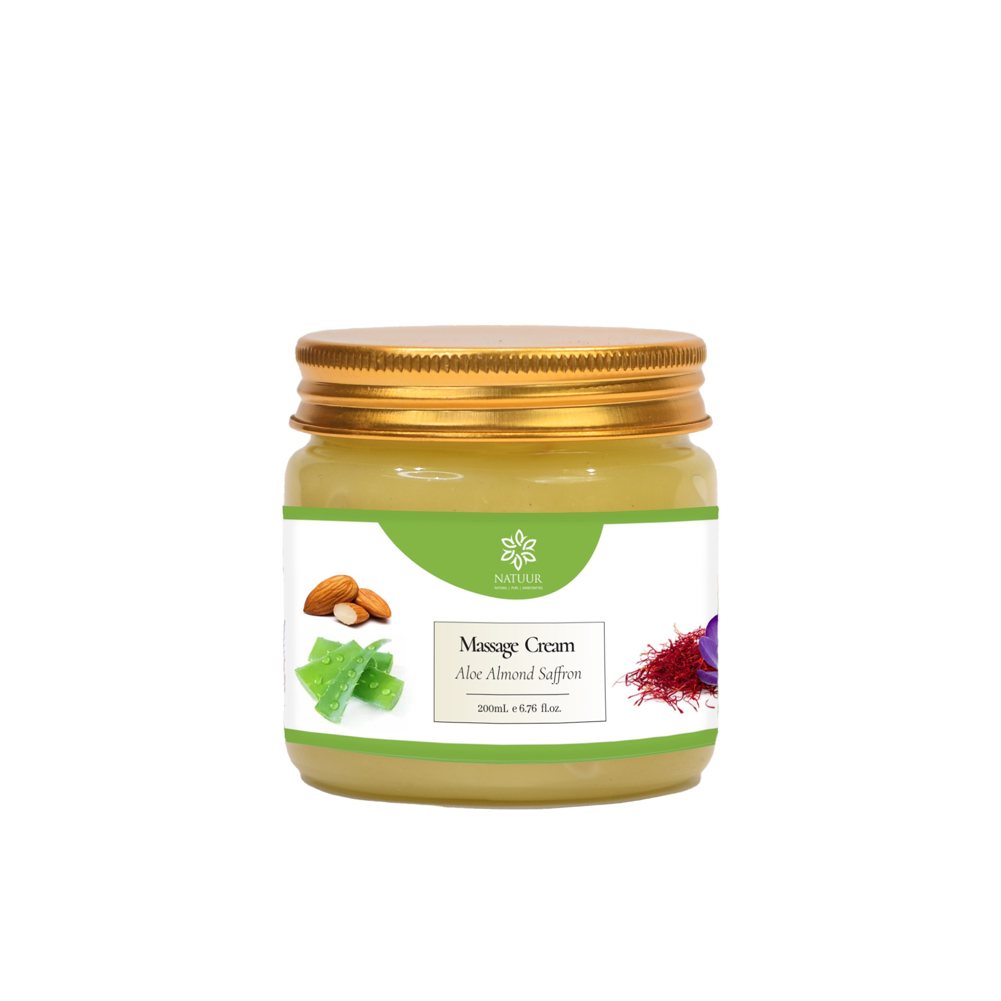 Natuur - Aloe Almond Saffron Massage Cream - 200ml