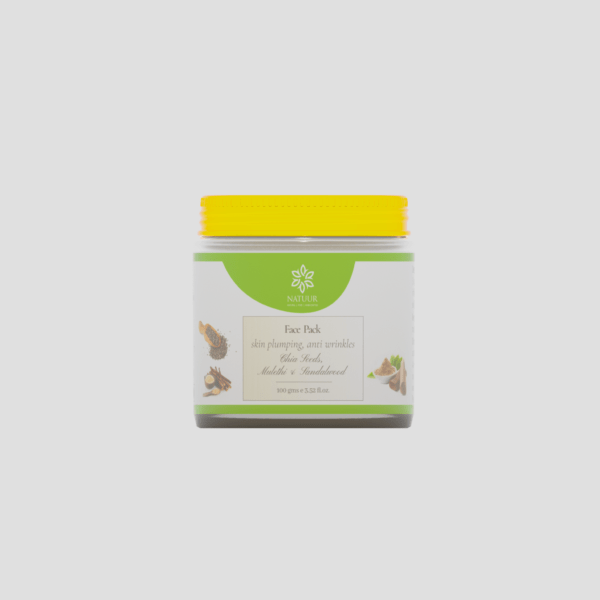Natuur – Face Pack – chia seeds, mulethi and sandalwood – skin plumping – 100gms