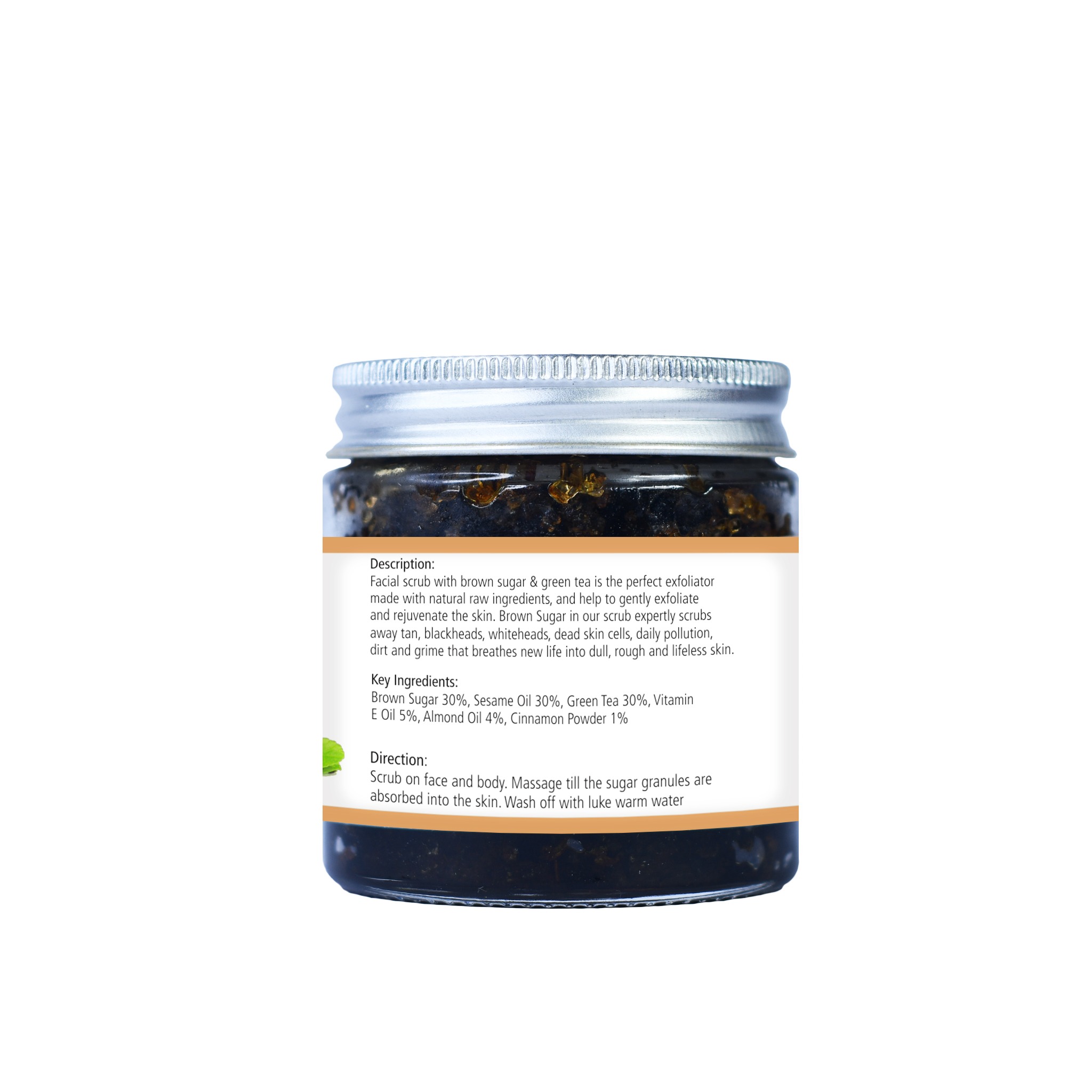 Natuur – Face Scrub -Brown Sugar & Green Tea – Exfoliating & Nourishing – 100 gms