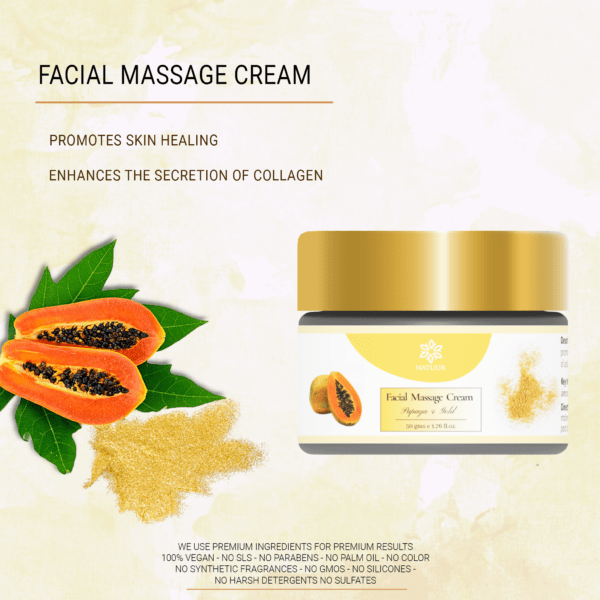 Natuur - Papaya Gold Facial Massage Cream - 50gms