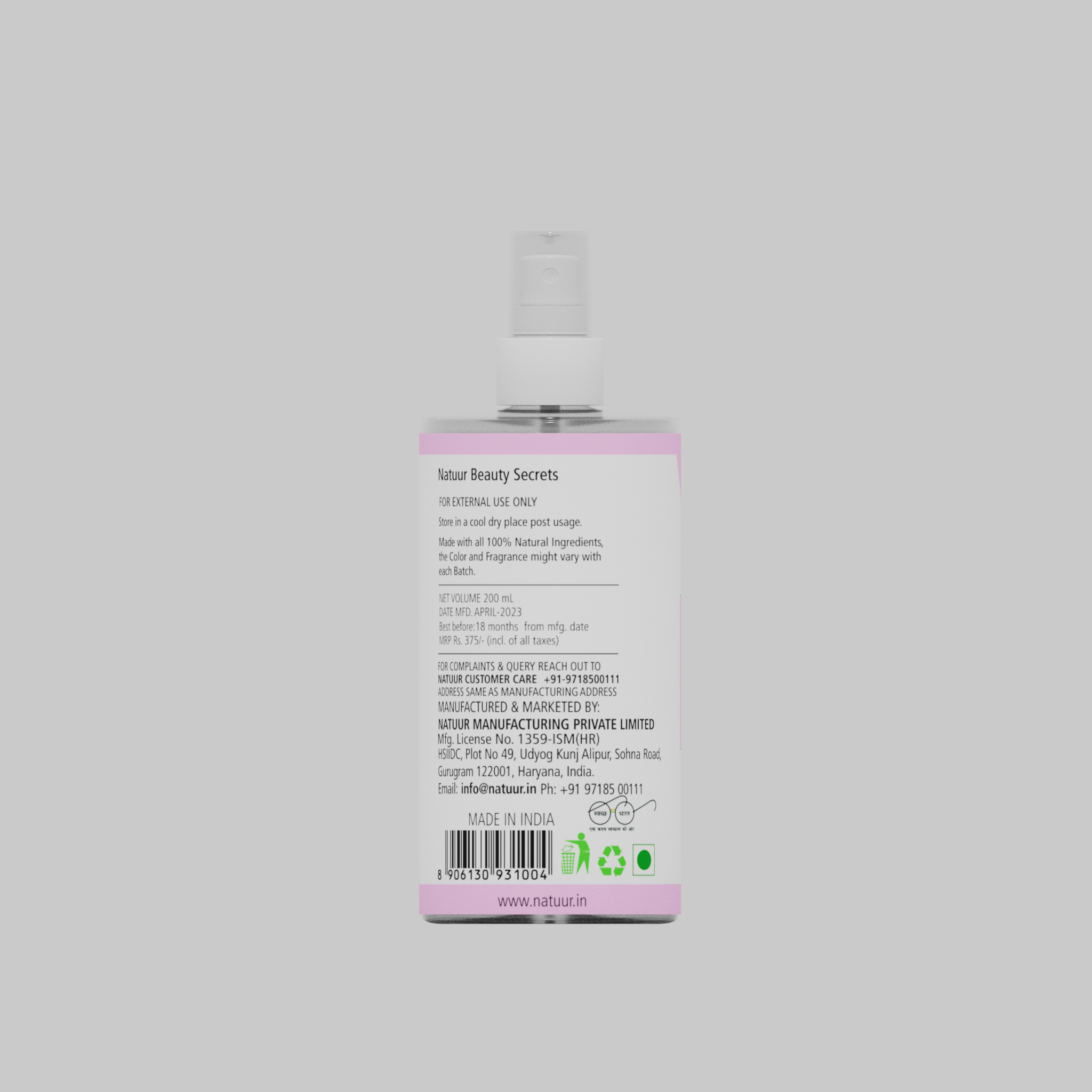 Natuur - Pure Rose Water-Skin vitaliser - 200 ml - Image 3
