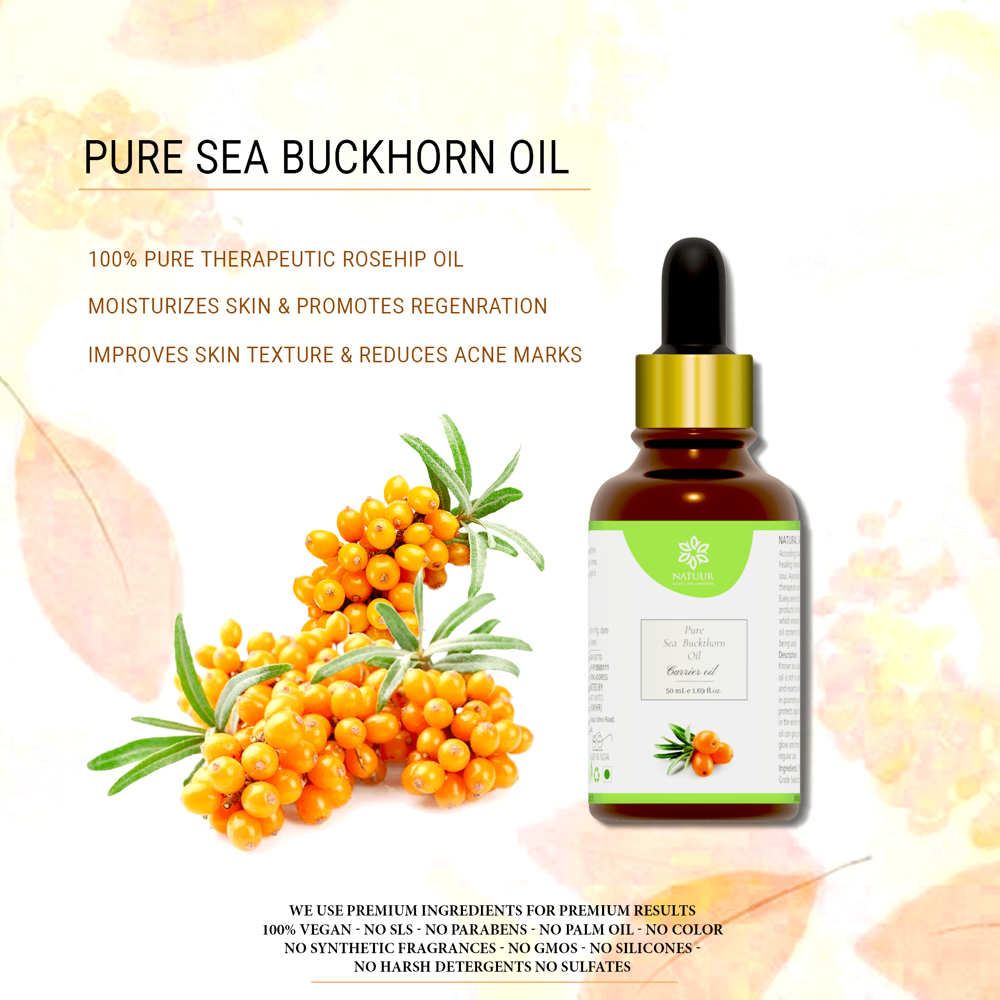 Natuur - Pure Sea buckthorn oil - 50 ml
