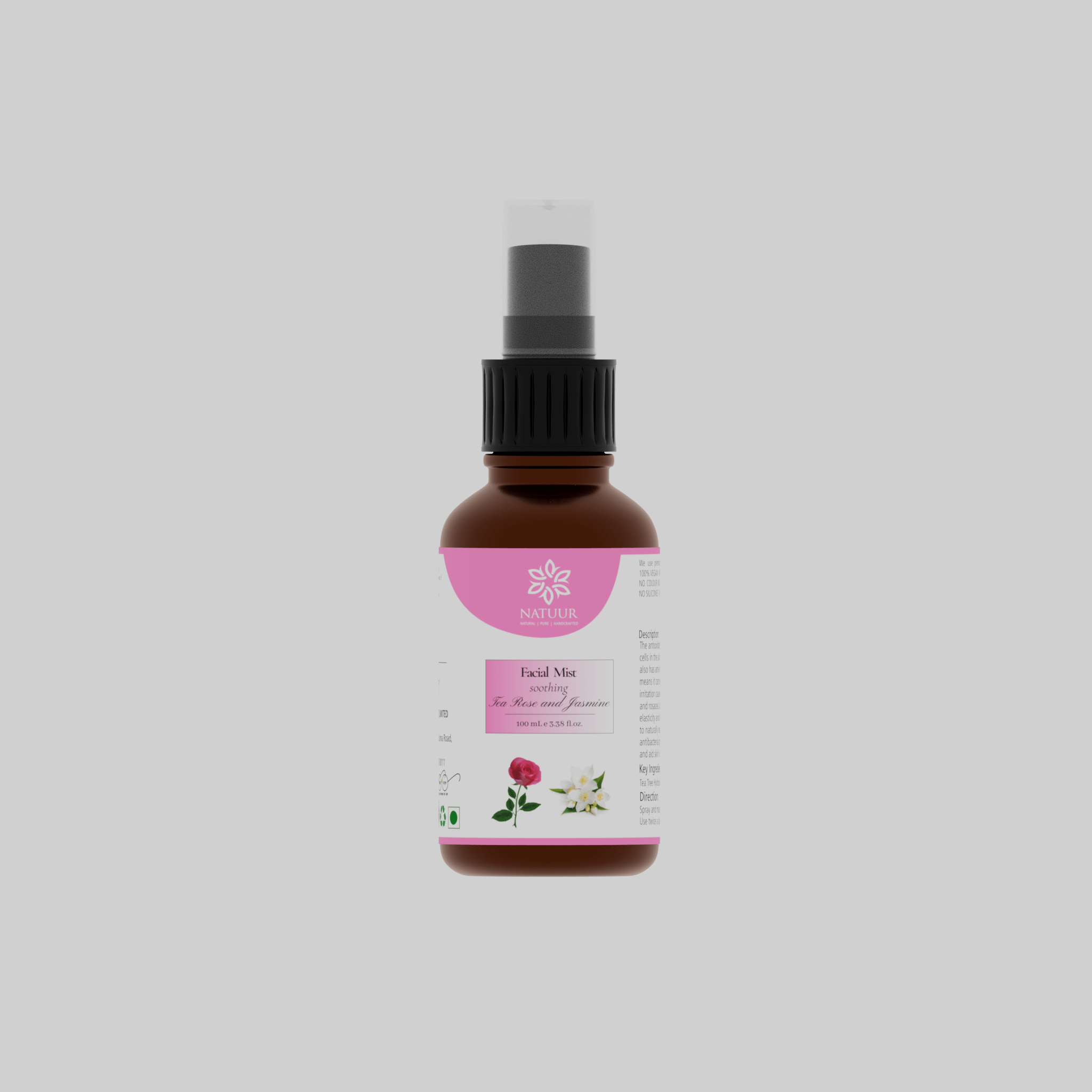 Natuur - Facial Mist Tea Rose and Jasmine - Soothing - 100 ml