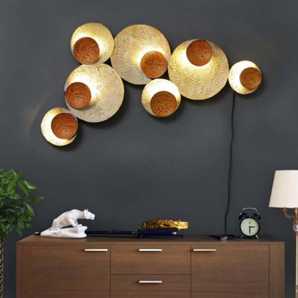 White Wall Decor with LED Light Material- Metal(Rust free) Size- 34 x 3 x 27 With Led