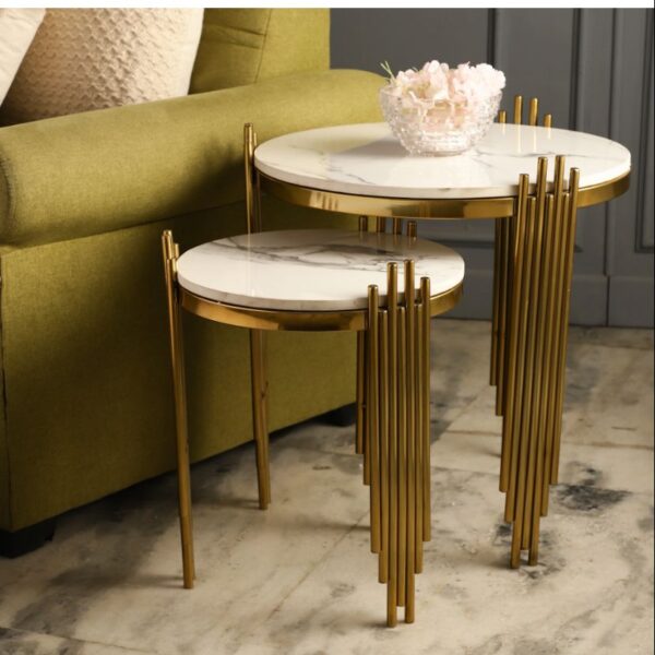 Gold Colour Double Side Tables