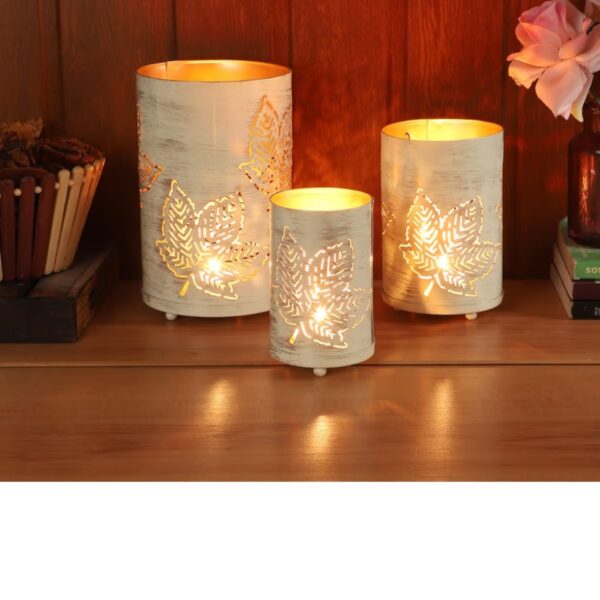 Lotus Etching Cut Votive Set of 3