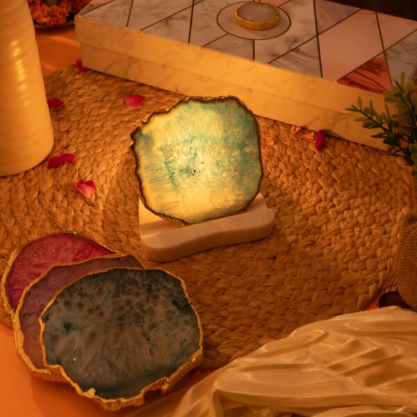 Agate stone Lamp/ tealight holder