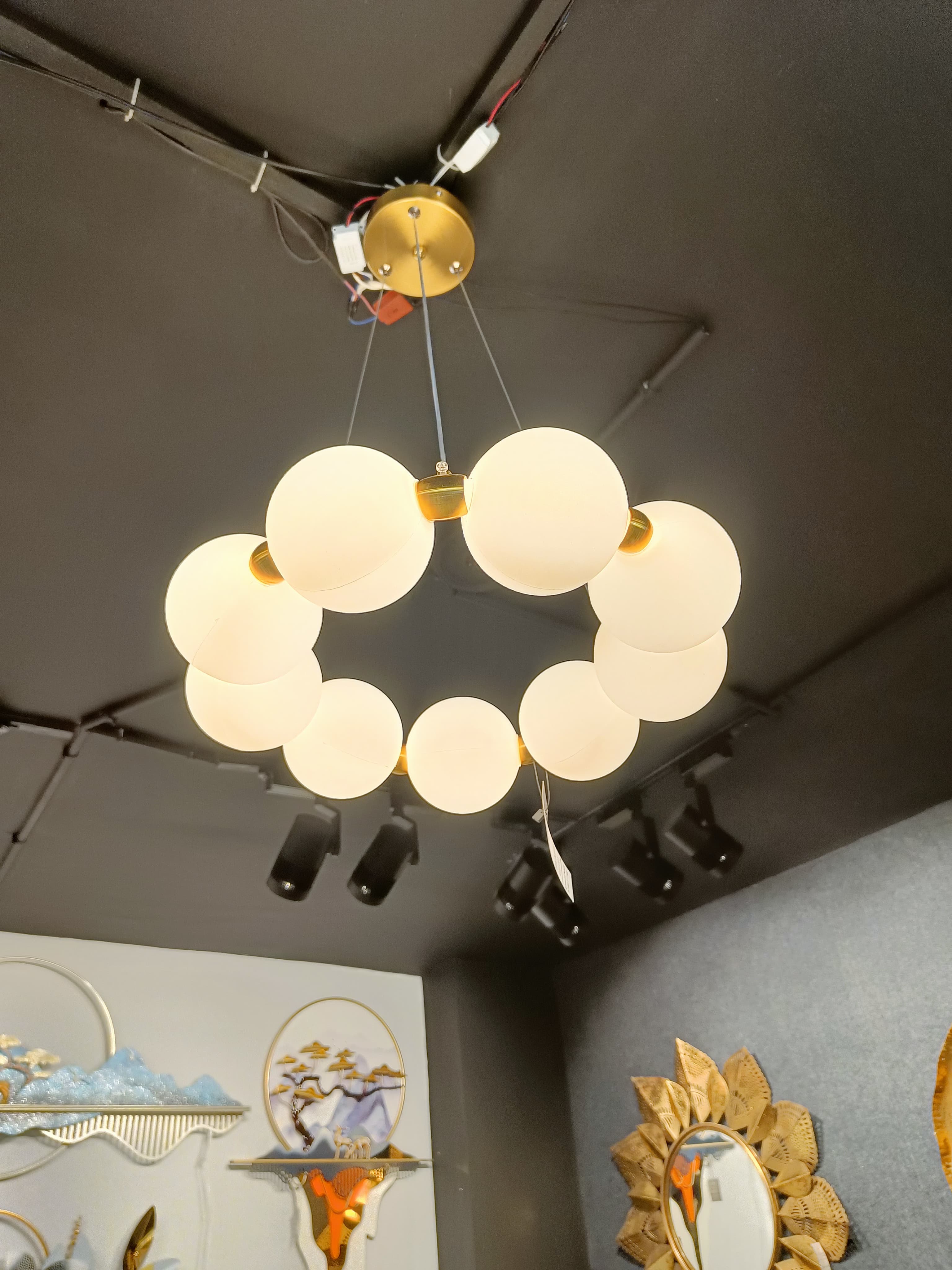 Circled with Wall Lighting Size: 16 inches diameter Including Lights