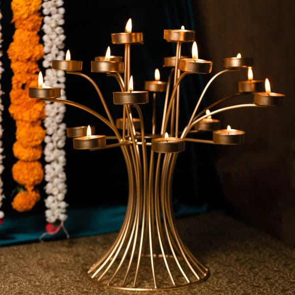 Tree Design Decorative Tea- Light Holder 15 tlights Holder 9.5 inches approx Height