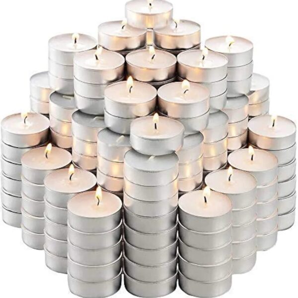 Big size White Wax Tealight Candles Set