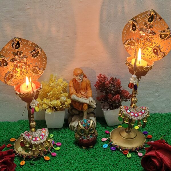 Shubh Labh Coin Hanging Peacock Trio Diya