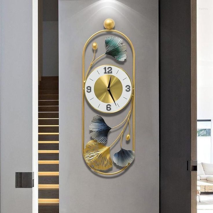 Vertical Clock with Wall Art Clock Art Material Metal Size 24 inch