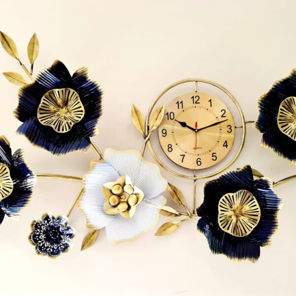 Flower Based Metal Wall Clock