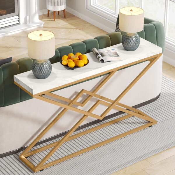 Double V Shaped Metal Console Table