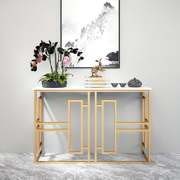 Rectangle Box Shaped Metal Console Table