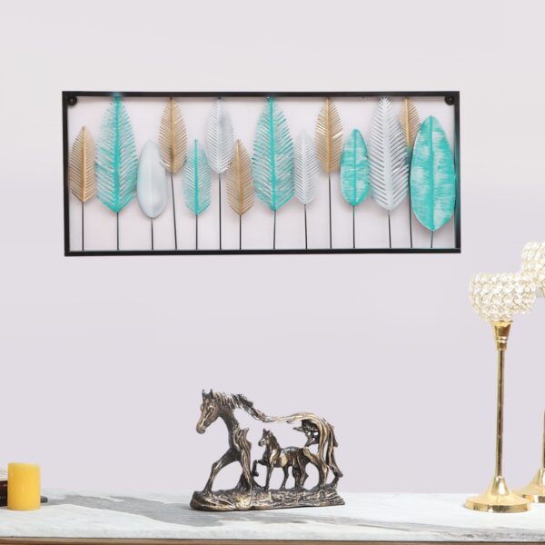 Rectangular Blue ,Black & Gold Etching Wall Decor