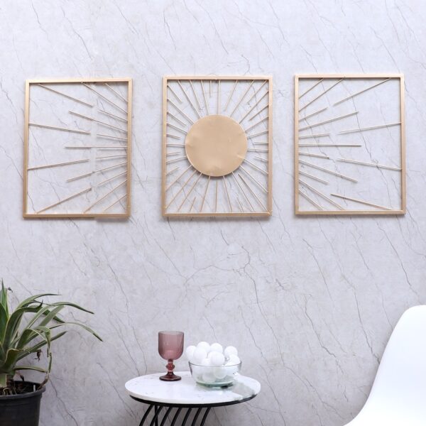 Sun Metal Wall Art Set of 3