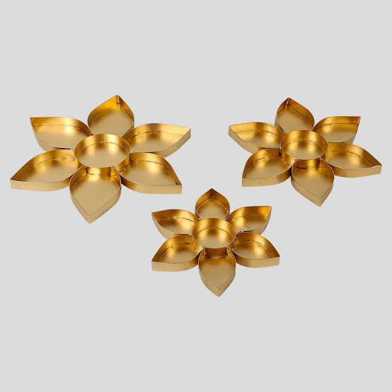 Metal Big flower set of 3