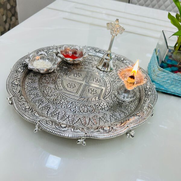 German silver Puja thali set