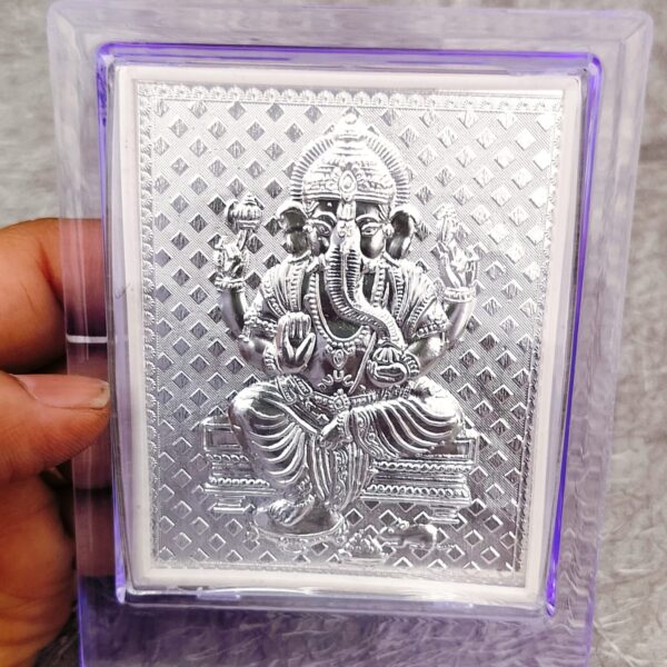 999 pure  silver frame Lord Ganesh/ vinayak