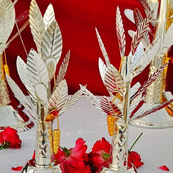 German silver nakkashi banana tree pair