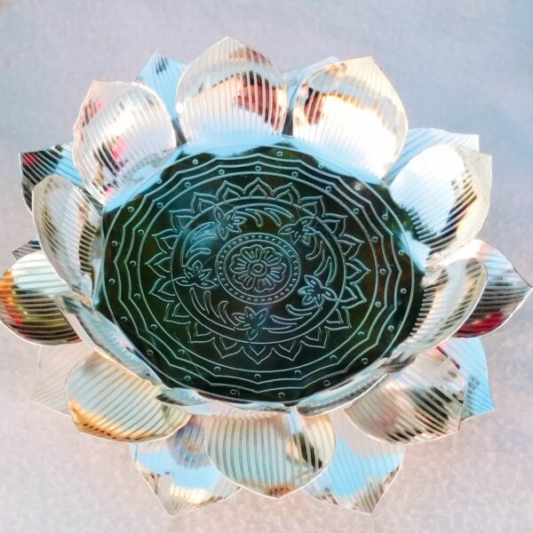 German Silver & Gold Lotus Ganesh / laxmi idol