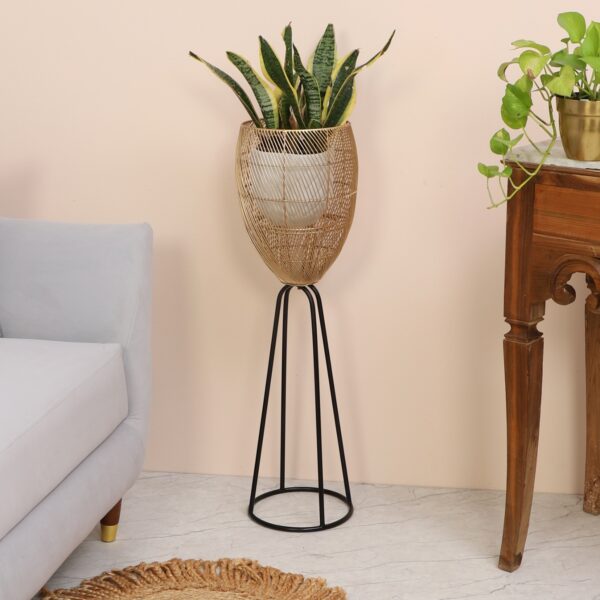 Gold & Black Wired Planter