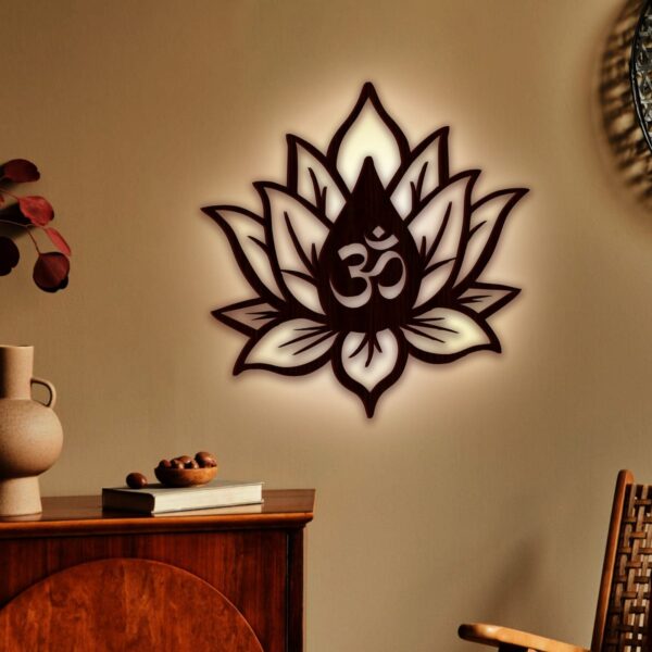 OM inside Lotus Flower Backlit with LED Night Light
