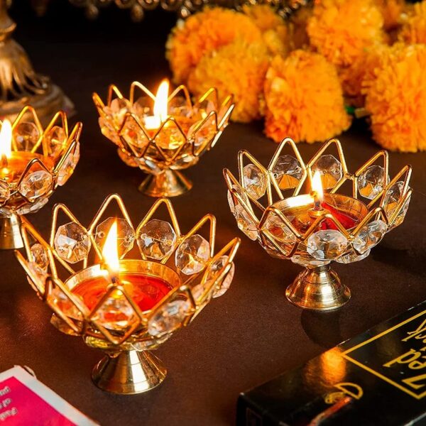 Crystal Ahkand diya (Set of 4)