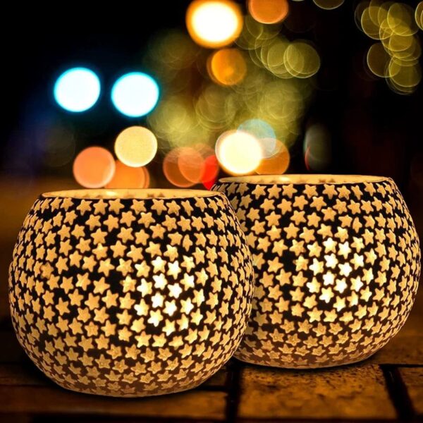 Mosaic Glass Votive T Light Holder