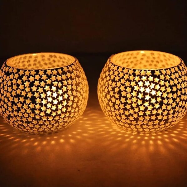 Mosaic Glass Votive T Light Holder