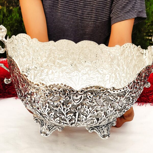 Antique German silver oval bowl/ basket