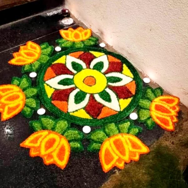 Elegant Rangoli Mat/ Stair Mat