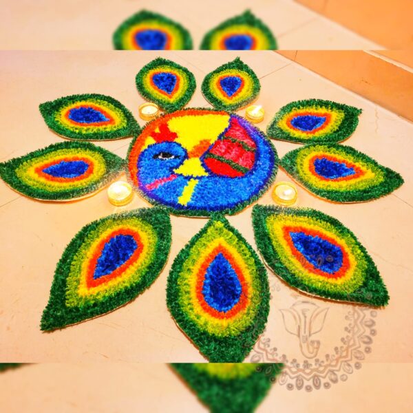 Feather Peacock Rangoli Mat
