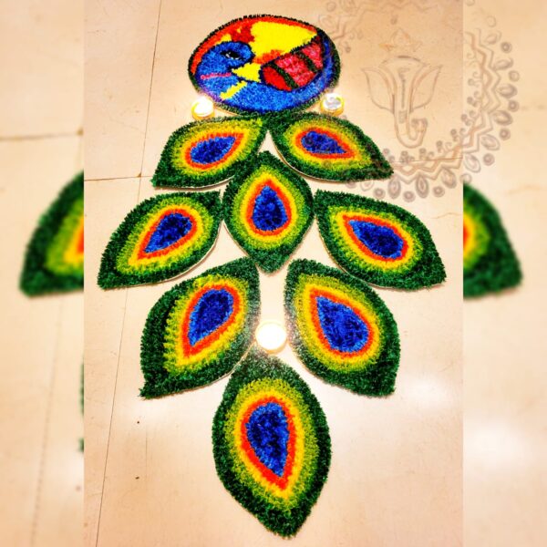Feather Peacock Rangoli Mat