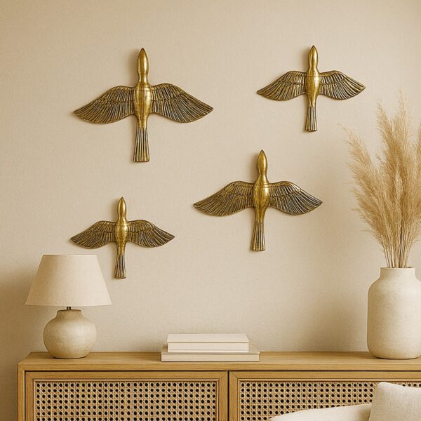 Flying Black & Gold Wall Art Set of 4